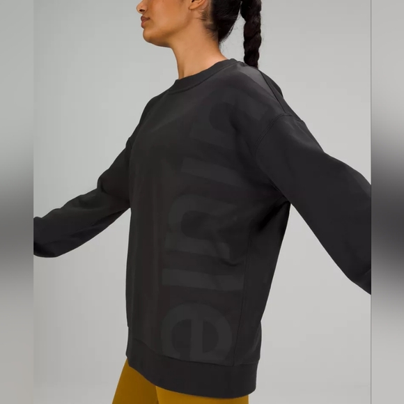 Lululemon Perfectly Oversized Crew Logo Black Women's Plus Size 16 - 1X - 2X - Picture 1 of 5